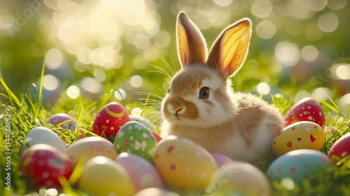 Wallpaper Mural  playful bunny easter egg Torontodigital.ca