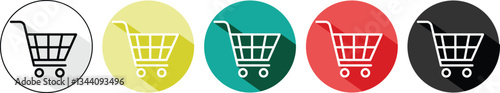 Shopping cart icon set. Shopping basket icons collection. vector eps10