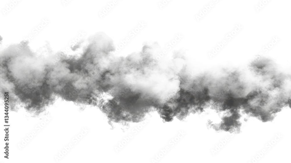 Fototapeta premium A long, thin cloud of smoke is billowing out of a factory