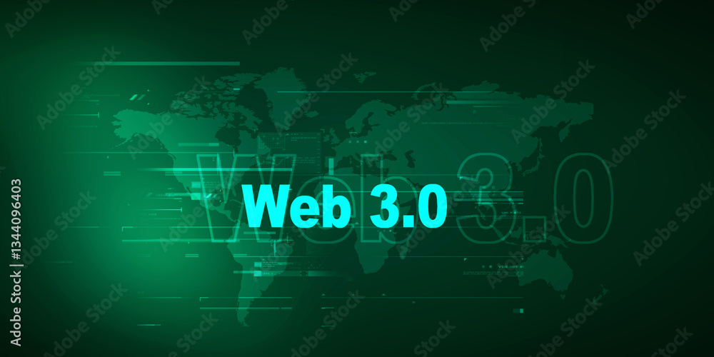 Naklejka premium 2D illustration Web against glowing technological background