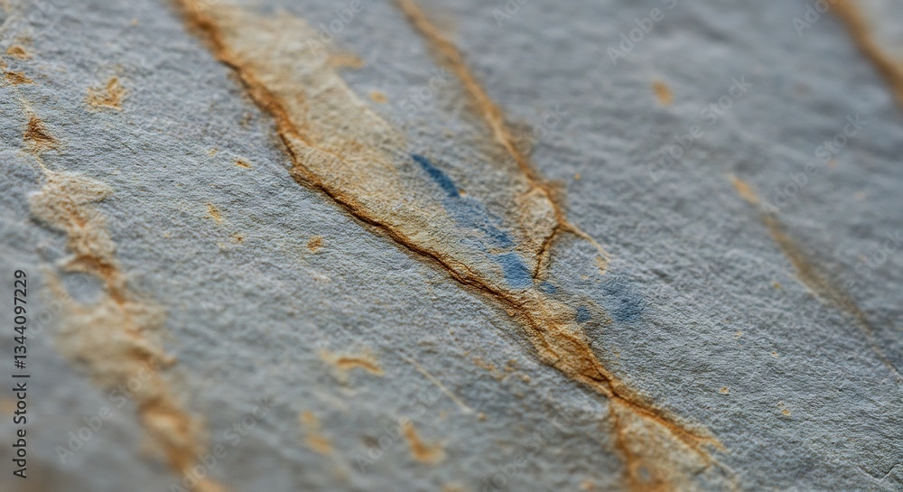 Obraz premium 青灰色と黄金色の織りなす、繊細な紙の質感 独特な筋模様が美しい