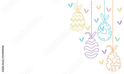 Happy Easter with easter eggs. Ilustration vector	
