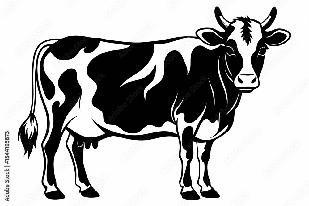cow line art silhouette vector illustration cow line art silhouette vector illustration