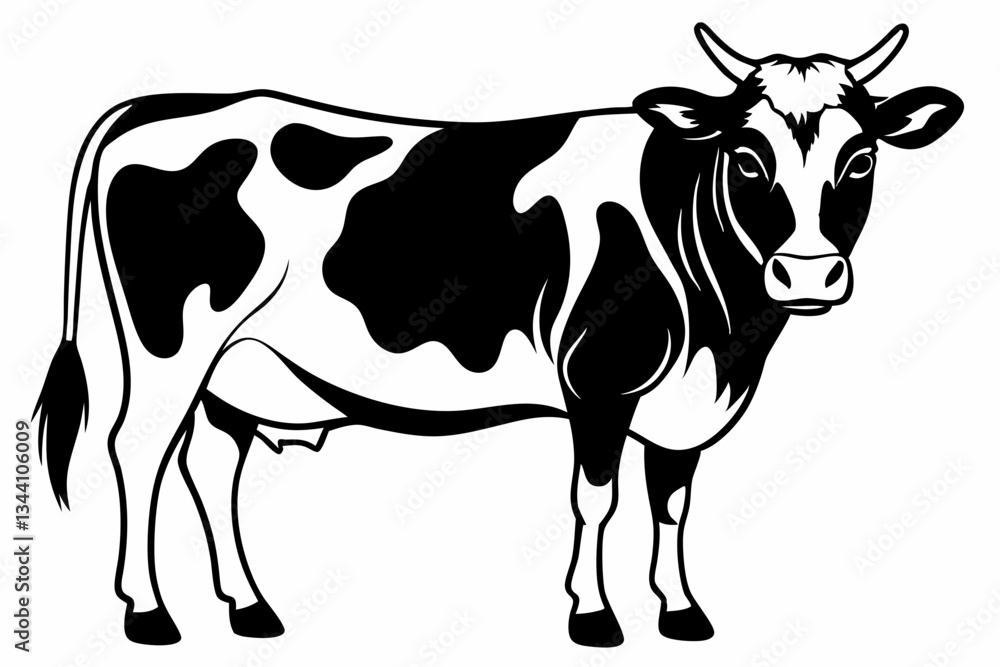 cow line art silhouette vector illustration cow line art silhouette vector illustration