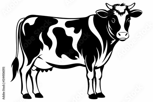 cow line art silhouette vector illustration