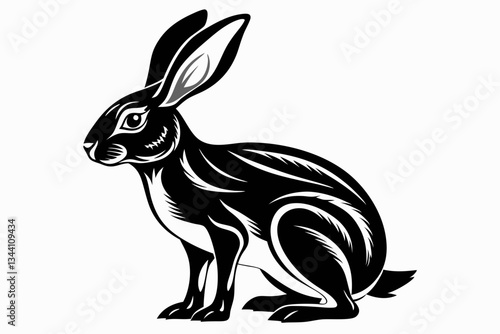 hare line art silhouette vector illustration