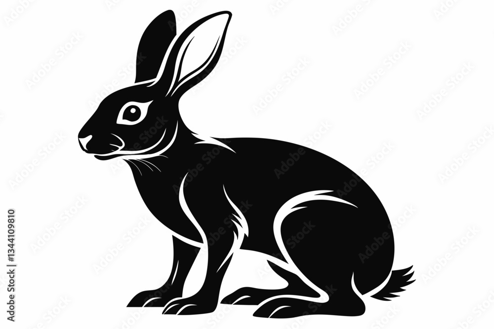 Obraz premium hare line art silhouette vector illustration