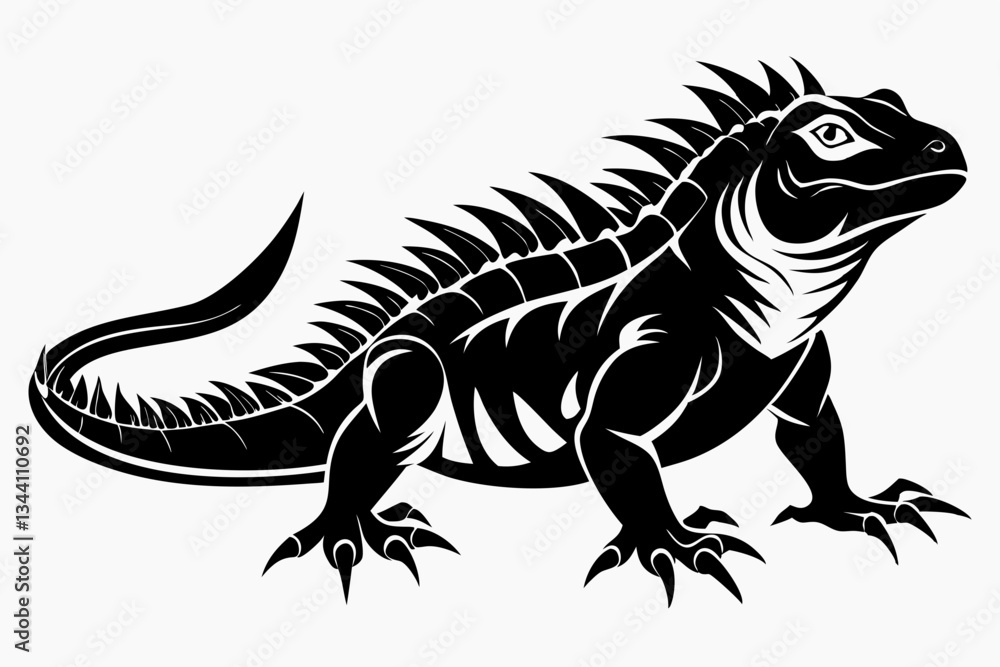 iguana line art silhouette vector illustration iguana line art silhouette vector illustration