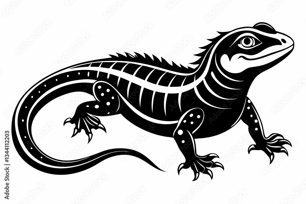 Obraz premium lizard line art silhouette vector illustration