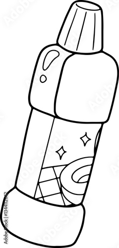 bathroom cleaner hand drawn