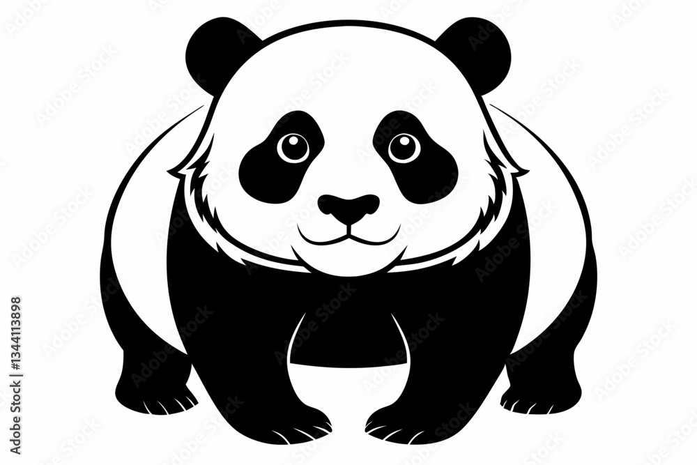 panda line art silhouette vector illustration panda line art silhouette vector illustration