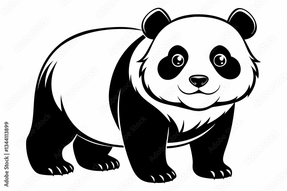 panda line art silhouette vector illustration panda line art silhouette vector illustration