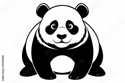 panda line art silhouette vector illustration