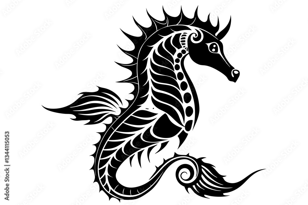 seahorse line art silhouette vector illustration seahorse line art silhouette vector illustration