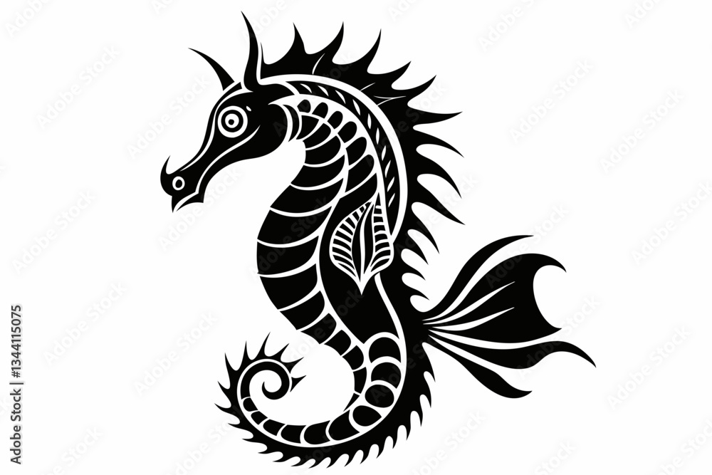 seahorse line art silhouette vector illustration seahorse line art silhouette vector illustration