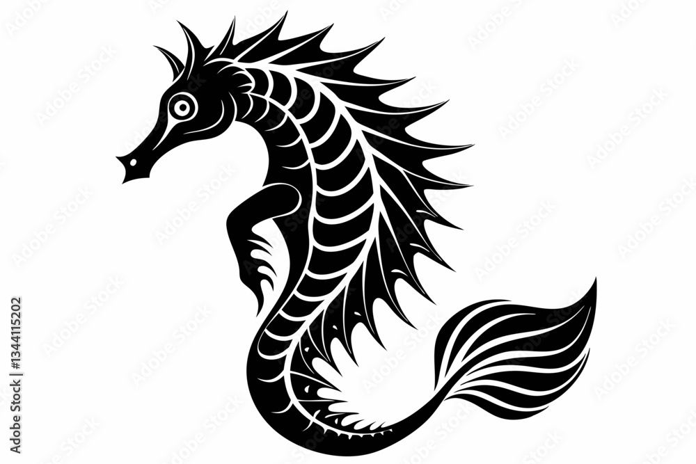 seahorse line art silhouette vector illustration seahorse line art silhouette vector illustration
