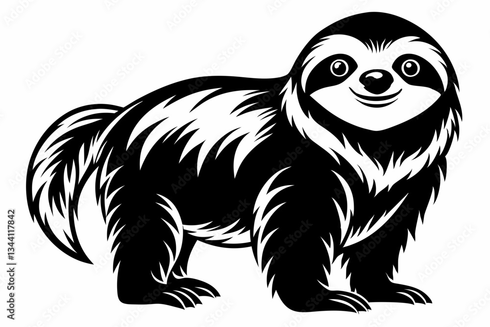 Obraz premium sloth line art silhouette vector illustration