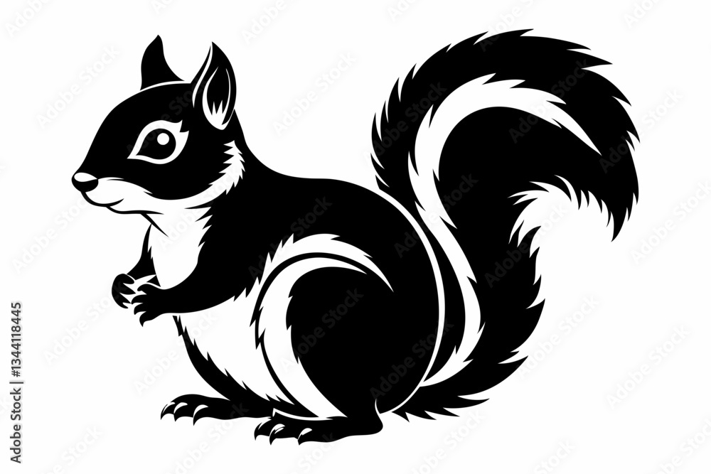 Fototapeta premium squirrel line art silhouette vector illustration