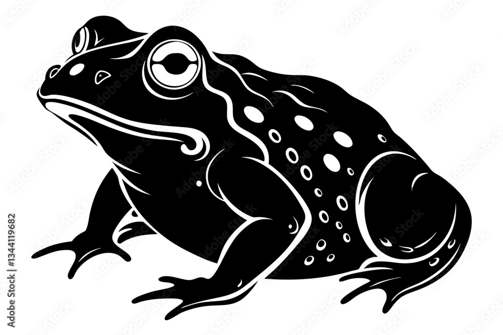 Naklejka premium toad line art silhouette vector illustration