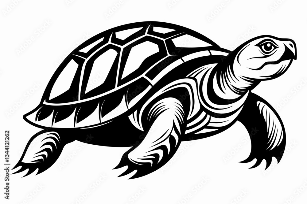Fototapeta premium turtle line art silhouette vector illustration
