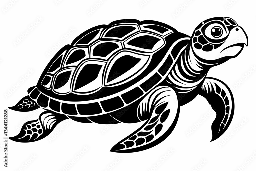 Fototapeta premium turtle line art silhouette vector illustration