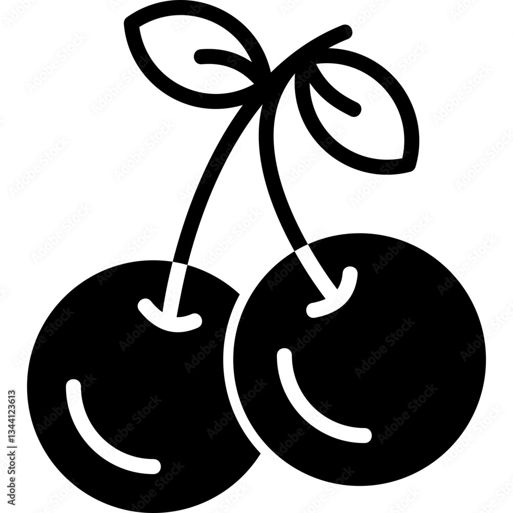 Cherry glyph icon