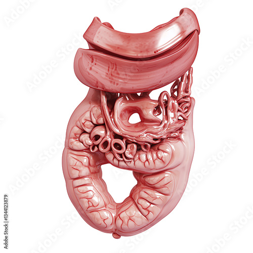 Wallpaper Mural Colorful pink toy representing a stomach on a white background for educational and playful learning purposes Torontodigital.ca