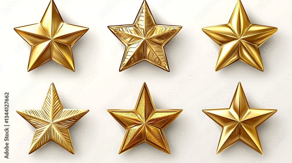 Six Golden Stars: A Collection of Elegant and Luxurious Star Designs Six Golden Stars: A Collection of Elegant and Luxurious Star Designs