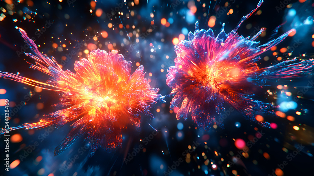 Fototapeta premium Visually mesmerizing deep-space quantum event with swirling cosmic energy