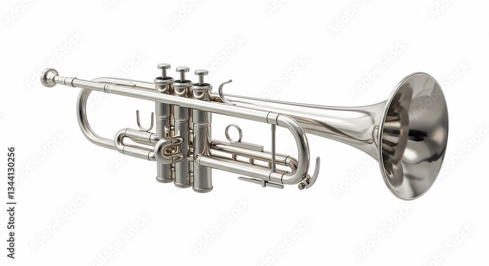 Obraz premium Silver Trumpet Musical Instrument