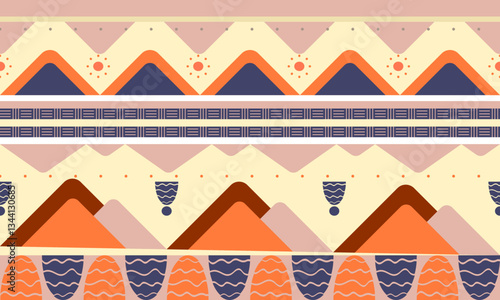 Handcraft mountain design seamless pattern.