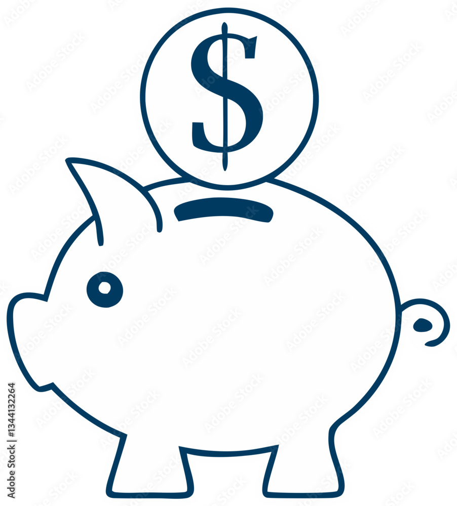 piggy bank with dollar sign piggy bank with dollar sign