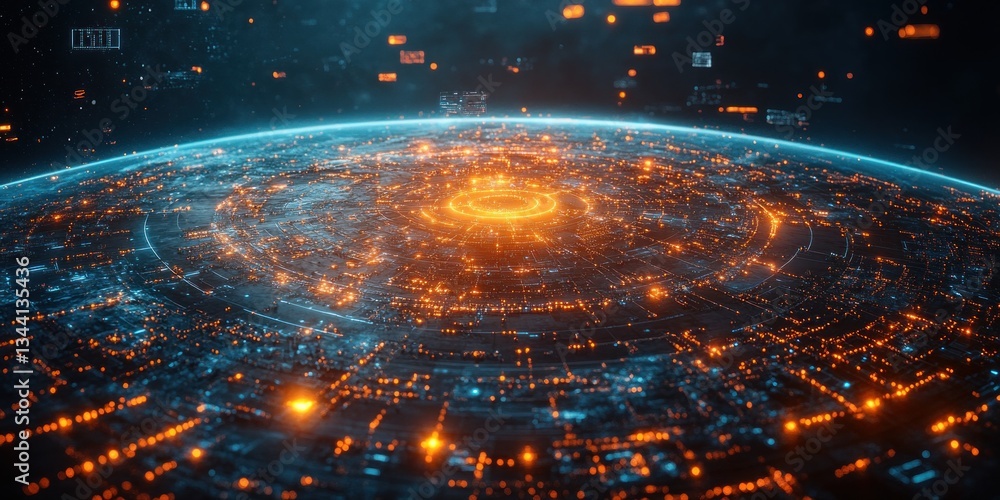 Digital Globe Connectivity Network Multimedia Streaming Technology Communications Cyberpunk Visualization Digital Globe Connectivity Network Multimedia Streaming Technology Communications Cyberpunk Visualization