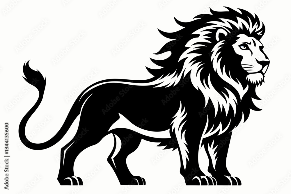 lion line art silhouette vector illustration lion line art silhouette vector illustration
