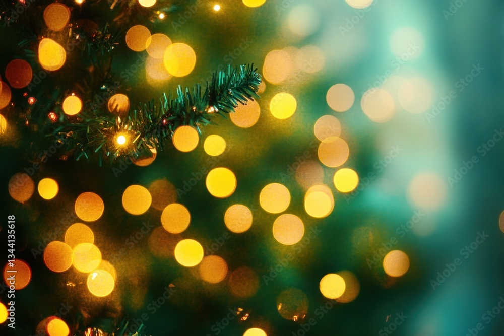 Glowing Bokeh Background of a Christmas Tree in a Cozy Living Room Glowing Bokeh Background of a Christmas Tree in a Cozy Living Room