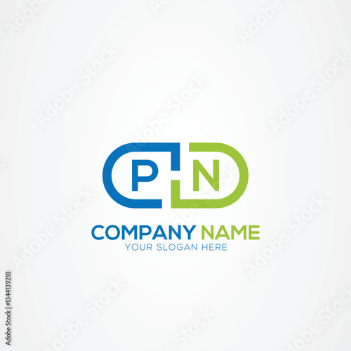 Letter PN Medicine Logo Minimal Monogram Elements