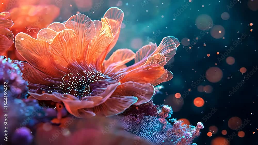 A vibrant coral reef teeming with marine life and color A vibrant coral reef teeming with marine life and color