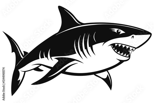 shark line art silhouette vector illustration