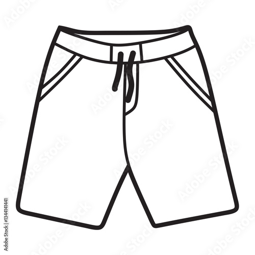 shorts with pockets, simple line art