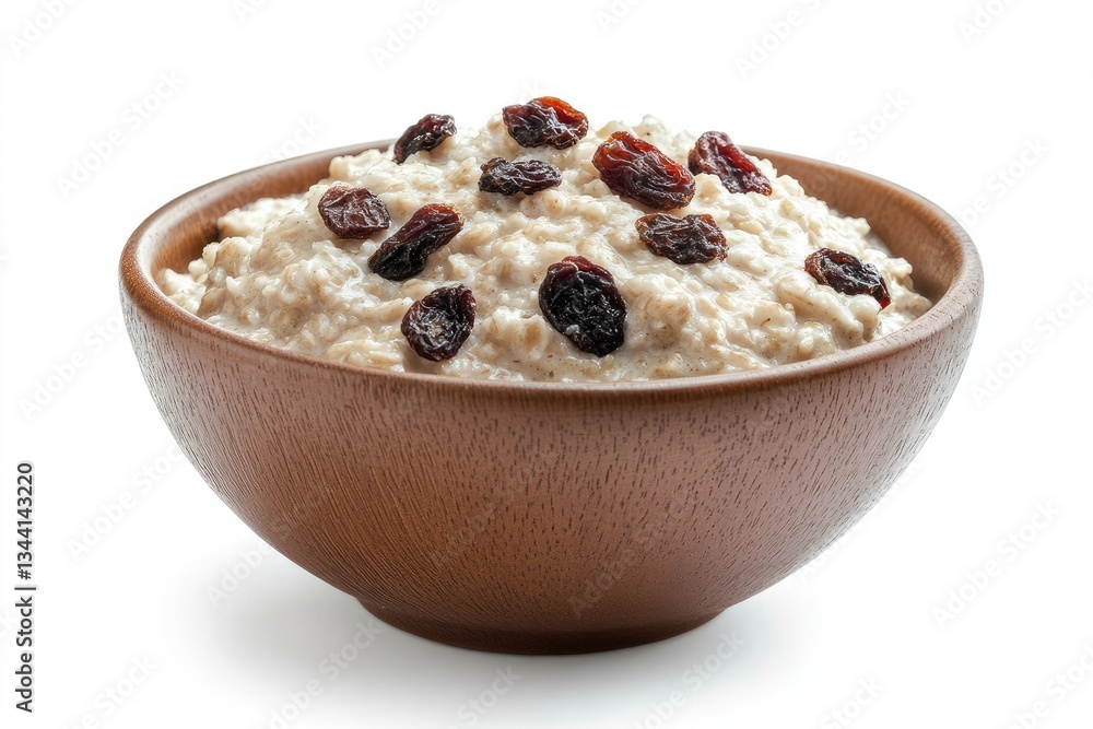 Oatmeal with Raisins in a Bowl Oatmeal with Raisins in a Bowl
