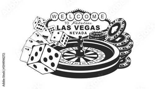 Las Vegas sign vector set