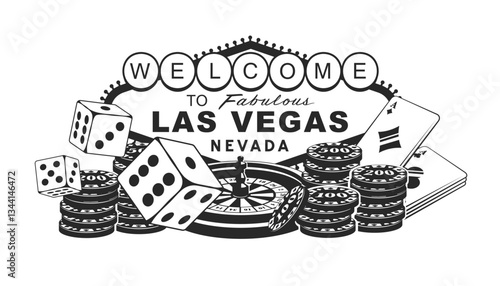 Las Vegas sign vector set