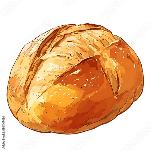 Illustration about bakery and bakery equipment, bread doodle cartoon.