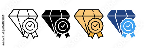 Diamond Quality  Icon Set Multiple Style Collection