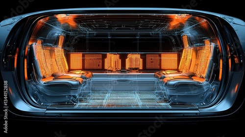 Wallpaper Mural Futuristic interior of a high-tech vehicle showcasing seating and design elements Torontodigital.ca