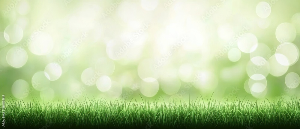 Serene Green Grass Meadow with Blurred Background Serene Green Grass Meadow with Blurred Background