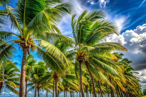 Wallpaper Mural Majestic Palm Date Trees Swaying in the Wind - Candid Photography Stock Photo Torontodigital.ca