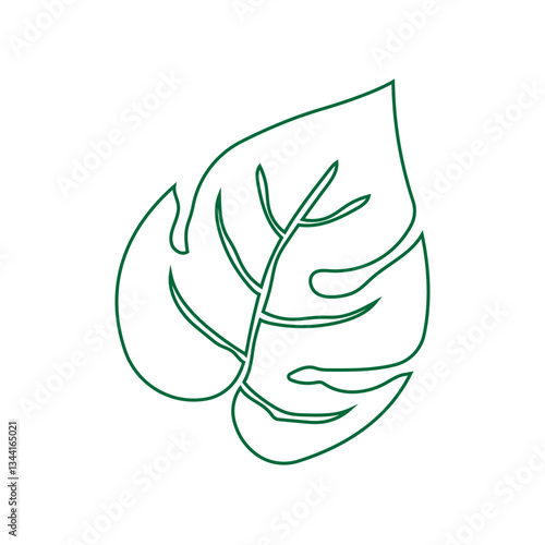 Monstera leaf logo vector design