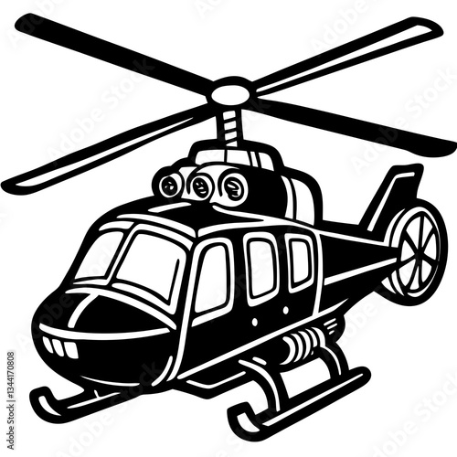 Cartoon Helicopter Vector Design: Fun & Playful Chopper Illustration