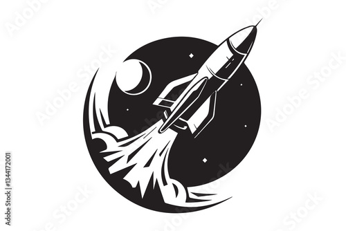 Obraz na płótnie Rocket Launch into Space vector